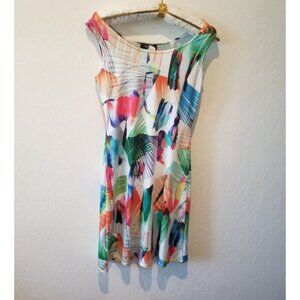 Sophie A Women's Dress Sleeveless A-Line Chic Small Abstract Print Multicolor